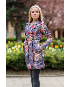 FLORAL PRINT TRENCHCOAT