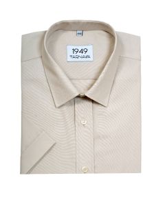 CAMASA CLASICA, CU MANECA SCURTA, BEJ