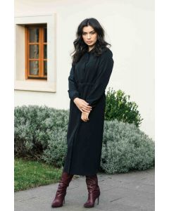 LONG, BLACK SHIRT DRESS