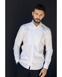 SLIM FITTED WHITE SHIRT WITH BIB 