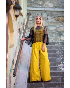 YELLOW SILK JUMPSUIT