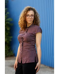 PRINTED BLOUSE WITH FLAP SLEEVE