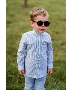 WHITE AND GREEN STRIPED SHIRT FOR CHILDREN