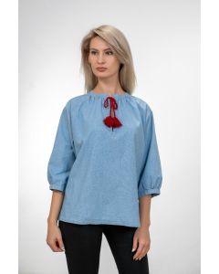 WASHED DENIM BLOUSE FOR WOMEN
