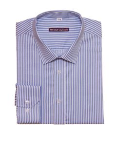SLIM FIT, WHITE AND BLUE STRIPED SHIRT FOR MEN