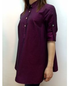 PLUM COLOURED MATERNITY BLOUSE WITH SLEEVE BELTS