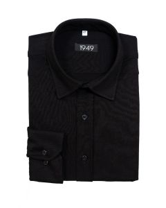 BLACK NORMAL FITTED JERSEY SHIRT 