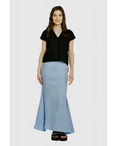 MAXI MERMAID LIGHT BLUE  LINEN SKIRT