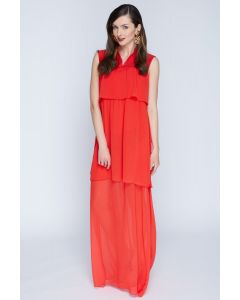 MAXI, LOOSE FITTED CORAL  DRESS