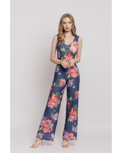 COTTON FLORAL PRINT JUMPSUIT