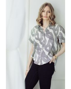 PRINTED BOYFRIEND BLOUSE 