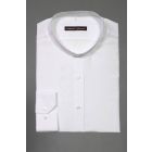 WHITE COTTON SHIRT WITH MANDARIN COLLAR 