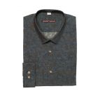 SLIM FITTED DARK GREY PRINTED SHIRT