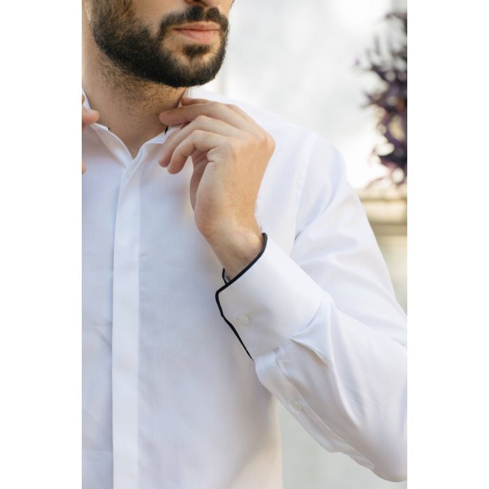 Hidden button shirt top