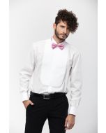  WHITE ELEGANT SHIRT WITH ROUND BIB